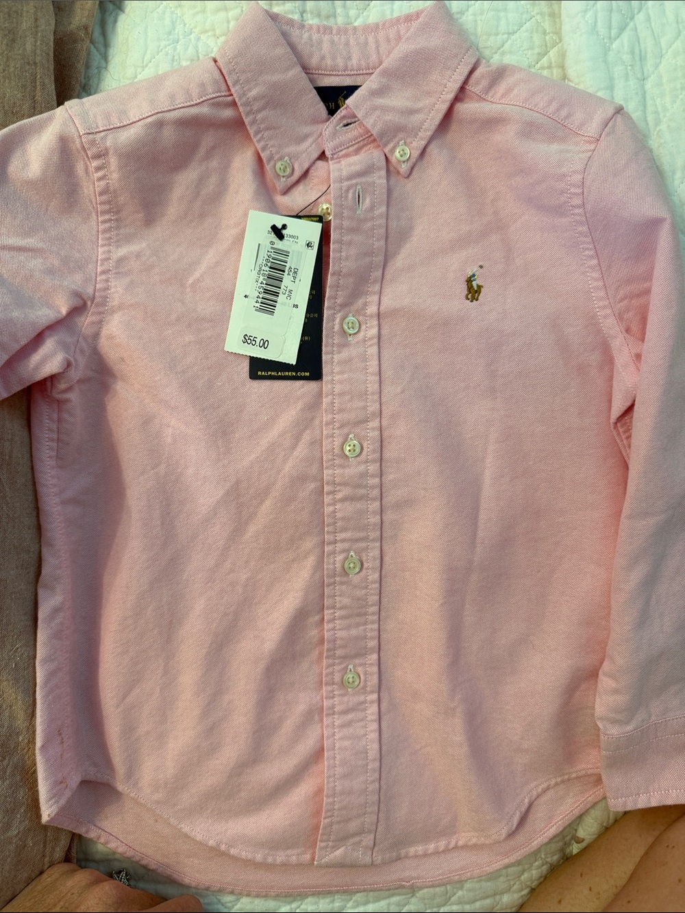 Ralph Lauren Kids Light Pink Button-Down Oxford Shirt